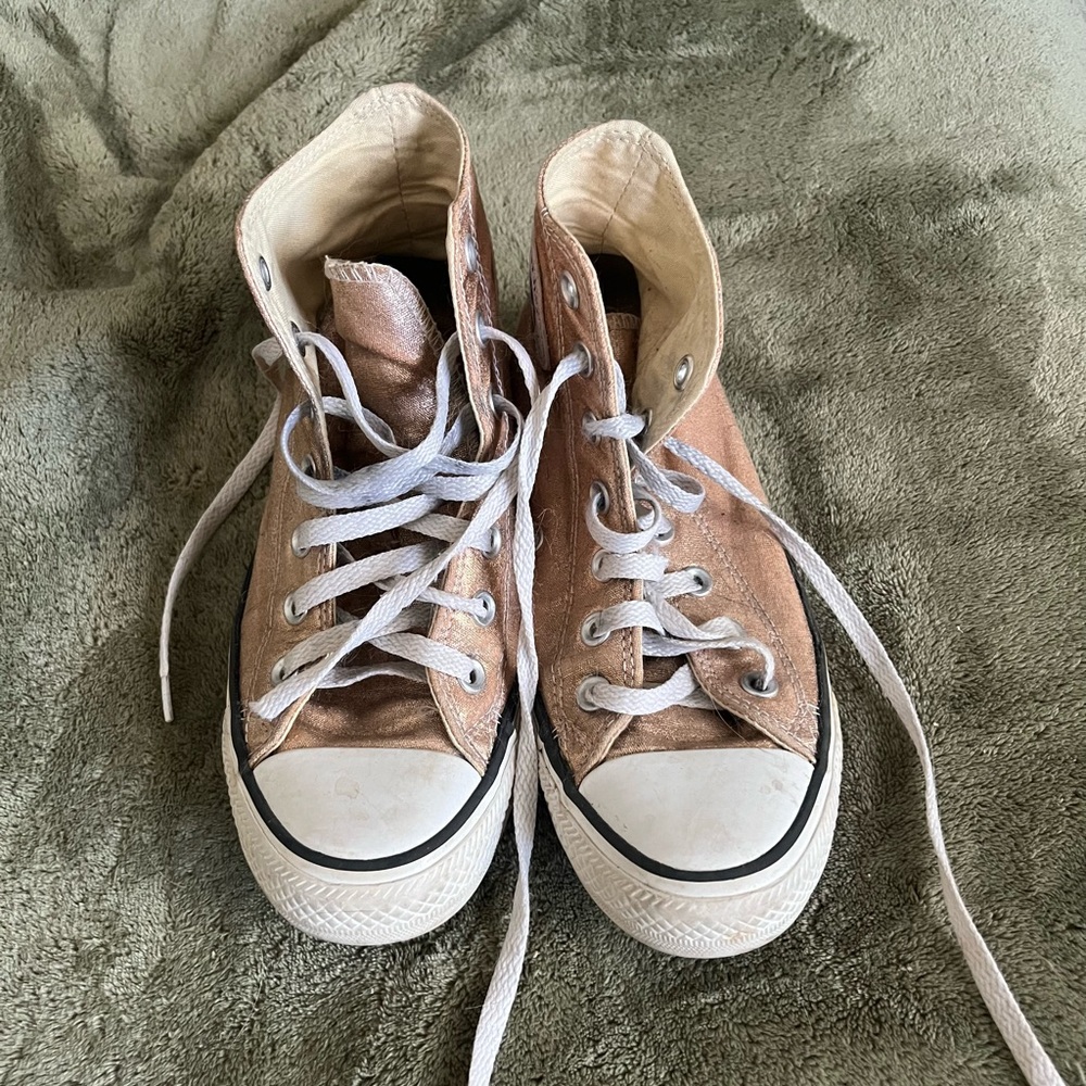 Gold Converse High Tops